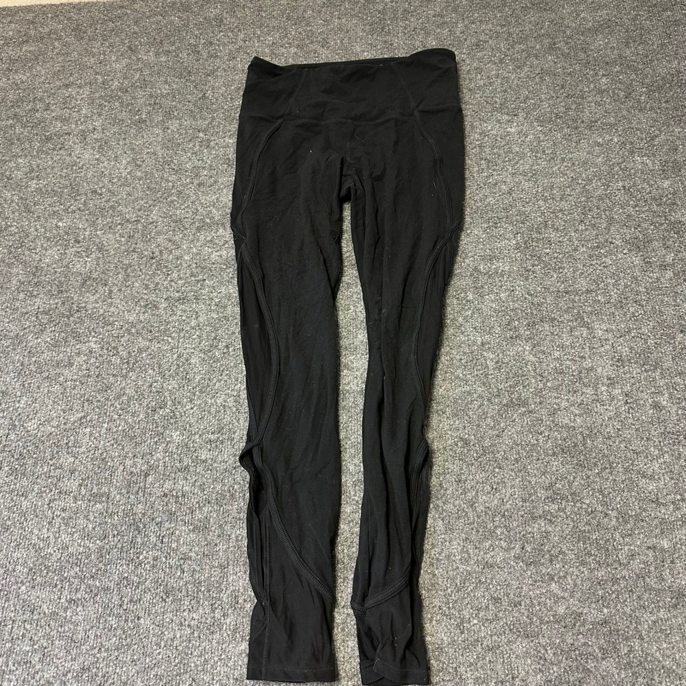 Athleta Leggings Womens Size XS Black Mesh Panel High Waisted Athletic Yoga Pant